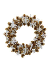 diverse Christmas wreath with decoration on white background. Holiday season festive illustrations.