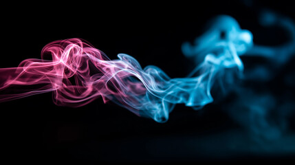 Obraz premium Colorful smoke swirls in darkness no people visible mystical atmosphere spiritual smoke energy visualization abstract beauty ethereal movement magical essence valentines