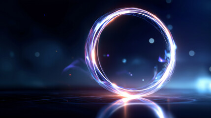 Obraz premium Neon light portal in virtual space no people visible spiritual gateway energy tunnel cosmic passage meditation visualization ultraviolet light geometric portal futuristic