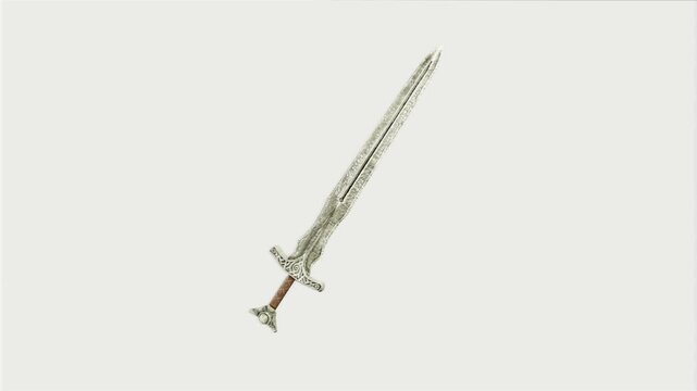 old sword replica 360 animation