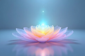 Luminous Lotus Flower - Symbol of Spiritual Awakening, Chakra Alignment, and Pranic Energy Flow - AI generated