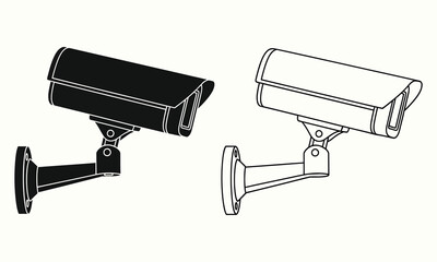 Security camera silhouette and outline surveillance technology