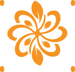 abstract orange background with flowers
