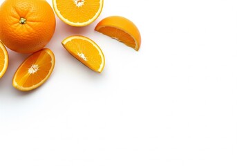 Bright and refreshing orange slices on a clean white background.