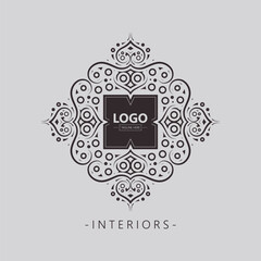 Ornate Flourish Logo Frame with Tagline Box for Branding