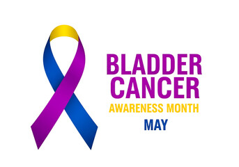 Bladder cancer awareness month ribbon isolated on transparent background