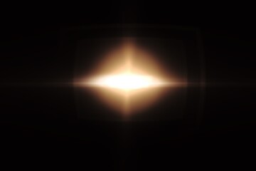 Golden Lens Flare Burst with Radiant Glow​, Luxurious Gold Flare Light Explosion Abstract​, Golden Spotlight Shine with Flare Effect