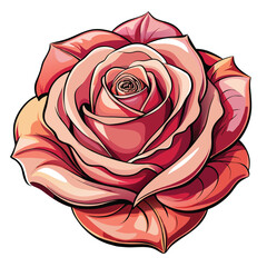 Elegant hybrid tea rose bloom with delicate layered petals isolated on white background isolated on transparent background