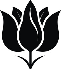 Early blooming tulip with smooth petals and straight stem isolated on white background isolated on transparent background