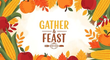 Gather and feast this autumn with a seasonal harvest of corn, apples, and pumpkins for festive celebrations