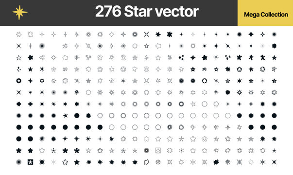 Stars collection. Star vector icons.Black set of stars, isolated on white background. Star icon. Stars in modern simple flat style. Vector (1)
