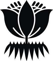 Detailed illustration of a single tulip flower with decorative fringed petal edges isolated on white background isolated on transparent background