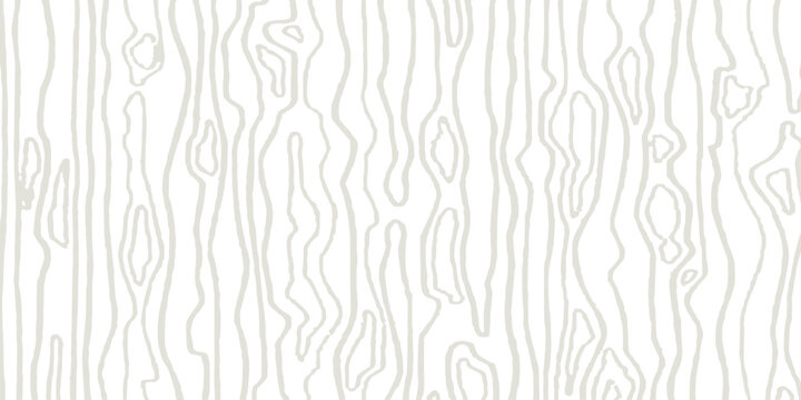 Wood linear texture, grey lines on white background, vector pattern