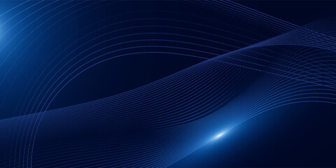 Abstract Technology blue curve, modern technology banner, corporate business concept, high tech abstract background for business presentation or poster
