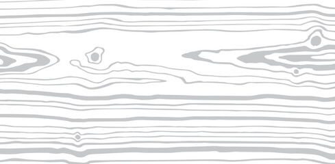 Wood linear texture, grey lines on white background, vector pattern