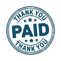 Circular paid stamp with thank you message