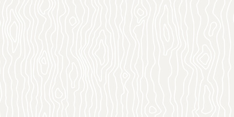 Wood linear texture, grey lines on white background, vector pattern