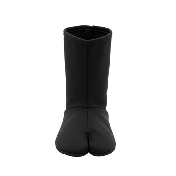 Black Japanese ninja tabi boots with split toe for martial arts cosplay and stealth training