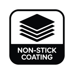 Black and white icon symbol for non stick coating