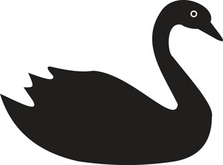 Elegant Black Swan Silhouette Illustration