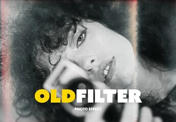 Grain Vintage Photo Effect Mockup