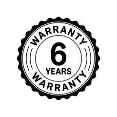 Six years warranty seal emblem
