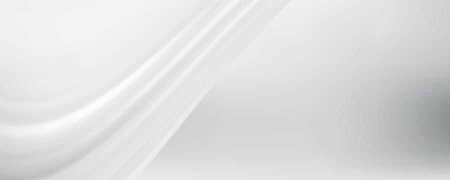 White gray satin texture that is white silver fabric silk panorama background with beautiful soft blur pattern natural. vector eps 10