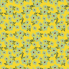 seamless pattern with yellow flowers