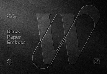 Black Craft Paper Emboss Mockup