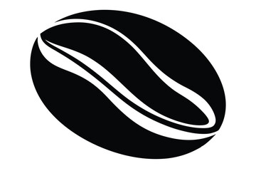 Simple black and white coffee bean presents a bold and minimalist organic shape
