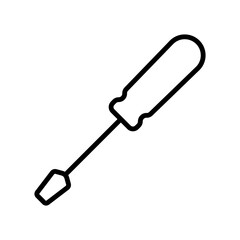 Screwdriver icon. Black outline line silhouette. Editable strokes. Front and side view. Vector simple flat graphic illustration. Isolated object on a white background.