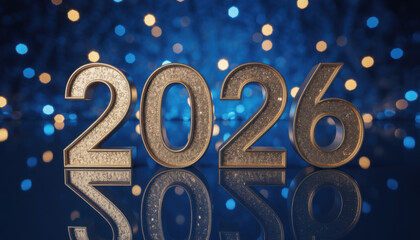 Sparkling New Year 2026 Greeting Card Background

