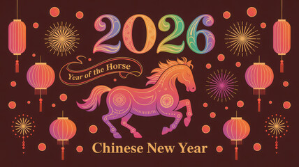 Happy chinese new year 2026 year of the horse celebration
