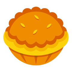 Vector of Tourtiere on white background