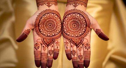 Detailed Mehndi Design on Hands: Indian Wedding Art