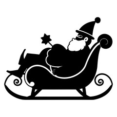 santa claus on sledge