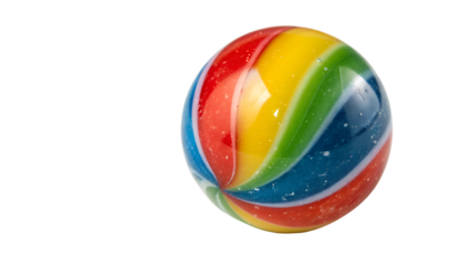 Colorful marble ball cut out isolated on white background cut out on PNG. AI GENERATED.