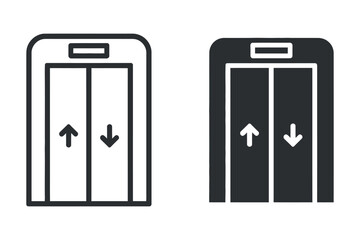Elevator Vector Icon Illustration Lift Door Symbol Design Minimal Art