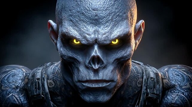 Intense Undead Warrior Stare - A Dark Fantasy Portrait.
