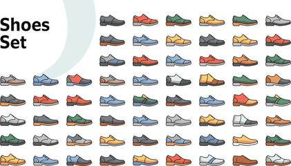 mens shoes set athletic fashion collection of colorful footwear assortment Diverse