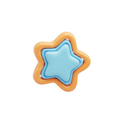 Two layered star shape toy isolated on transparent background