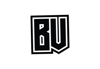 BV Modern Monogram Logo Design with Bold Geometric Shape and Minimal Frame.
