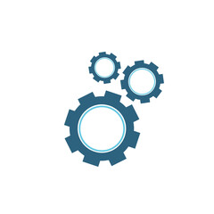 three gear icon. a symbol of three rotating gears linked to each other.