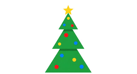 Obraz premium Christmas Tree with Colorful Ornaments Vector Graphic