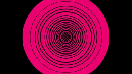 Pink Spiral Hypnotic Effect on Black Background abstract circle - Powered by Adobe
