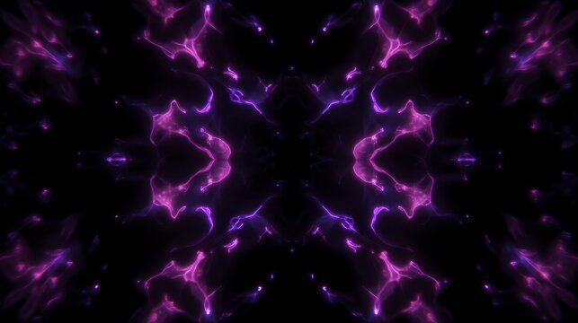 Mesmerizing purple and blue abstract neon light pattern on dark background