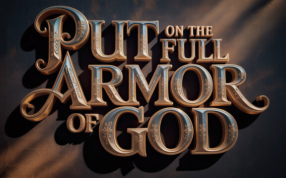 Put On the Full Armor of God metallic 3D script