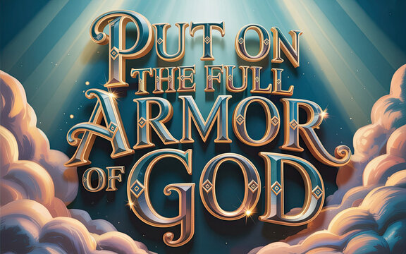Put On the Full Armor of God celestial golden script