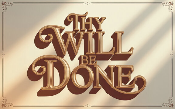 Thy Will Be Done classic gold 3D typography