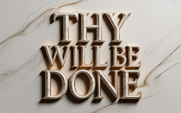 Thy Will Be Done elegant stone gold typography